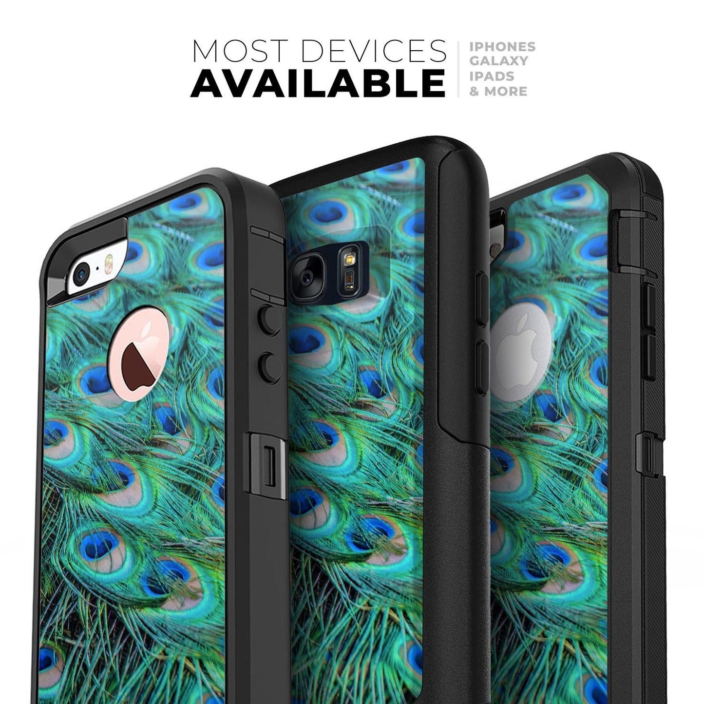 Neon Multiple Peacock - Skin Kit for the iPhone OtterBox Cases