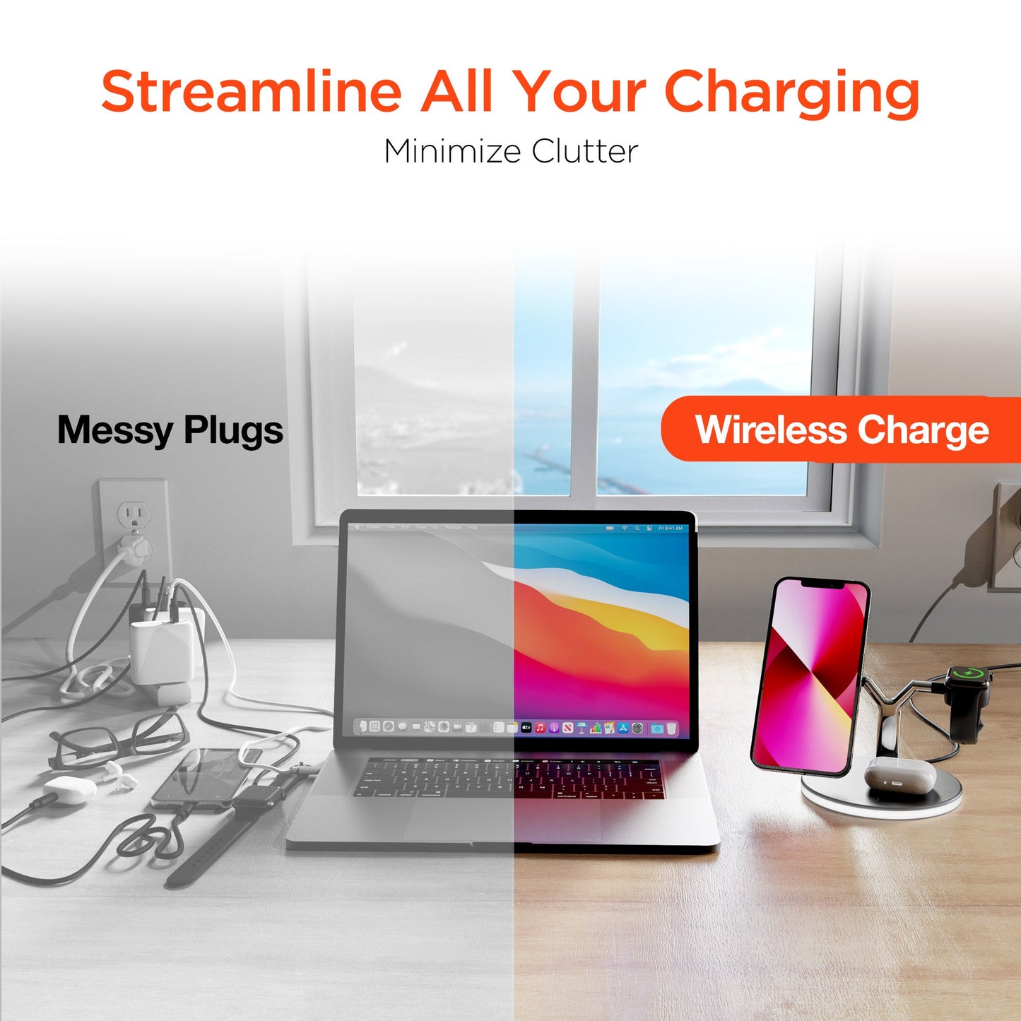 HyperGear MaxCharge 3-in-1 MagSafe Wireless Charging Stand for Phones